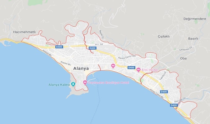 Mapa de Alanya